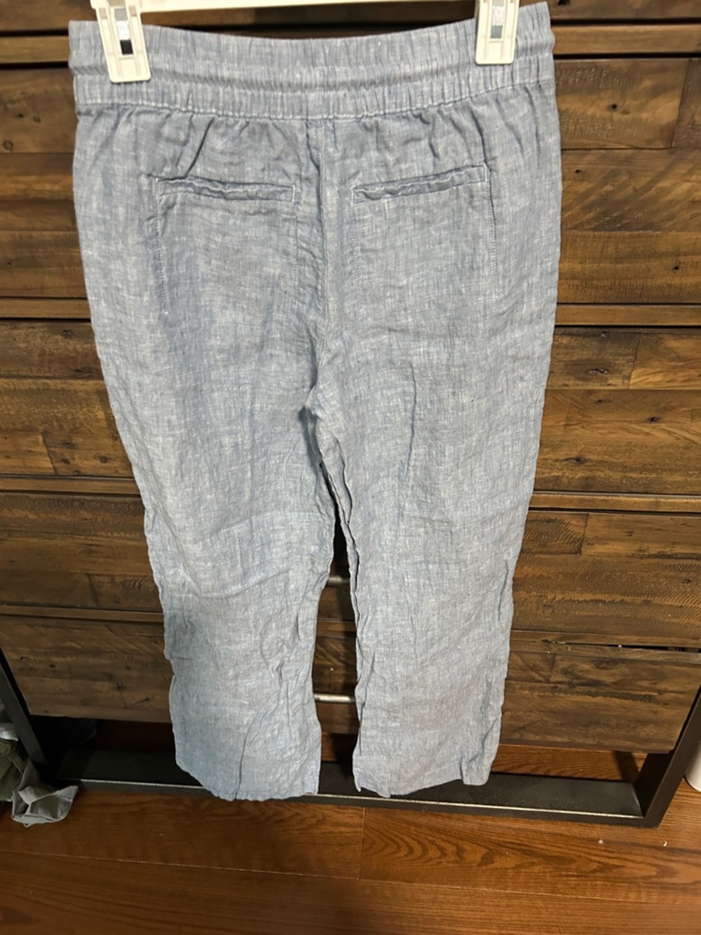 Athelta Retreat 100% Linen Light Blue Drawstring Pants. Wide Leg - Picture 3 of 8